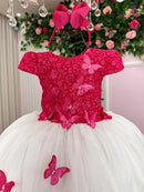 Vestido Juvenil - Midi Vila Lele Sabrina Pink e Off