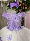 Vestido Juvenil - Midi Vila Lele Sabrina Lilas e Off