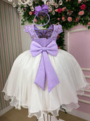 Vestido Juvenil - Midi Vila Lele Sabrina Lilas e Off