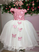 Vestido Juvenil - Midi Vila Lele Sabrina Rose e Off