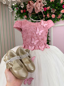 Vestido Juvenil - Midi Vila Lele Sabrina Rose e Off