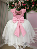 Vestido Juvenil - Midi Vila Lele Sabrina Rose e Off