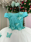 Vestido Juvenil - Midi Vila Lele Sabrina Verde Tiffany e Off