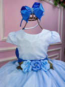 Vestido Juvenil Vila Lele Luiza Azul Bebe