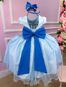 Vestido Juvenil Vila Lele Luiza Azul Bebe