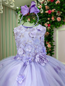 Vestido Juvenil Vila Lele Regata Flores Lilas