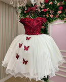 Vestido Juvenil - Midi Vila Lele Sabrina Marsala e Off