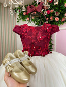 Vestido Juvenil - Midi Vila Lele Sabrina Marsala e Off