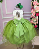 Vestido Juvenil Vila Lele Ivete Peito Off e Saia Verde
