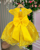 Vestido Marie Jardim Encantado Luxo Amarelo