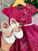 Vestido Marie Jardim Encantado Luxo Marsala