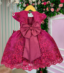 Vestido Marie Jardim Encantado Luxo Marsala