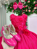 Vestido Juvenil Vila Lele Regata Flores Pink