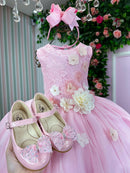Vestido Juvenil Vila Lele Regata Flores Rosa Bebe