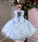 Vestido Marie Jardim das Borboletas Azul Bebe Viviane