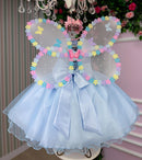 Vestido Marie Jardim das Borboletas Azul Bebe Viviane