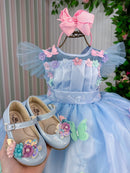 Vestido Marie Jardim Encantado Isis Luxinho Azul