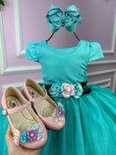 Vestido Juvenil Vila Lele Luiza Verde Tiffany