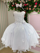 Vestido Juvenil Vila Lele Regata Flores Branco