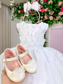 Vestido Marie Jardim das Borboletas Branco Viviane