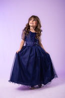 Vestido Marie Longo Mel Azul Petróleo