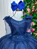 Vestido Marie Longo Mel Azul Petróleo