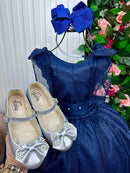 Vestido Marie Longo Mel Azul Petróleo
