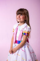 Vestido Marie Lapis Aquarela ABC Branco