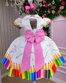 Vestido Marie Lapis Aquarela ABC Branco