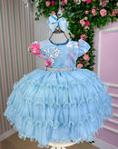 Vestido Menina Bonita Jardim Encantado Azul Bebe Natalia