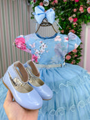 Vestido Menina Bonita Jardim Encantado Azul Bebe Natalia