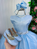Vestido Marie Longo Larissa Azul Bebe