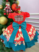 Vestido Mimadine Ursinho Menininha Vermelho Natal