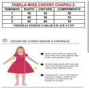 Vestido Miss Cherry Chapeu Azul Bebe Flores e Borboletas