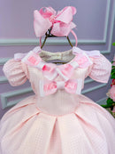 Vestido Miss Sweet Rosa Bebe Lacinhos