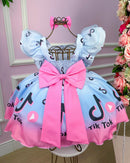 Vestido Temáticos Kids Tik Tok Azul Bebe