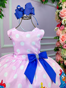 Vestido Tematicos Luxo Galinha Pintadinha Rosa e Azul
