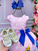 Vestido Tematicos Luxo Galinha Pintadinha Rosa e Azul