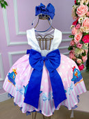 Vestido Tematicos Luxo Galinha Pintadinha Rosa e Azul