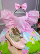 Vestido Temáticos Kids Galinha Pintadinha Rosa Bebe