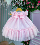 Vestido Vila Lele Jardim das Borboletas Baby Liz Rosa Bebe