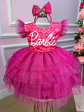 Vestido Ysa Kids Barbie Luxinho Pink