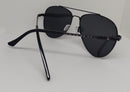 ÓCULOS DE SOL - AVIADOR METAL PRETO COM LENTE PRETA