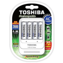 Carregador + 4 Pilhas AA - 2600mAh - Toshiba