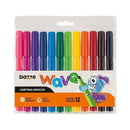 Canetinhas Hidrográficas - C/ 12 Cores - Jumbo - Wave - Bazze