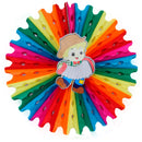 Enfeite Junino Leque Duplo 50cm - Menino - Útil Festas.