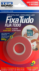 Fita Dupla Face - Fixa Tudo - 19mmX2m - Uso Externo e Interno - 800g - TekBond