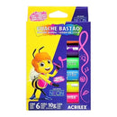 Guache em Bastão Com 6 Cores Neon - Acrilex.