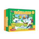 Jogo de Encaixe - Pássaros - MDF - 15 Peças - Uriarte