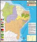 Mapa Região Nordeste - Plastificado e Dobrado - B.i.a Editora